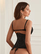 Lace-up Back Corset With Thong